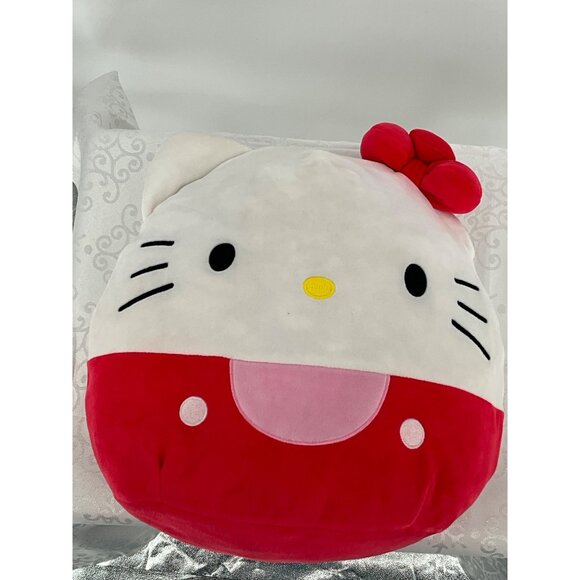 Hello Kitty Squishmallows Plush Pillow White & Red‎ Soft Toy By Sanrio - Picture 1 of 8